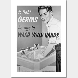 Wash Your Hands: Retro Covid Awareness Poster Posters and Art